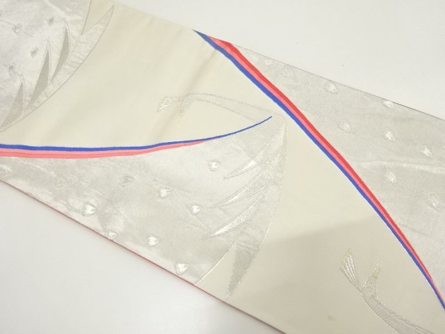 JAPANESE KIMONO / ANTIQUE FUKURO OBI / WOVEN PEACOCK